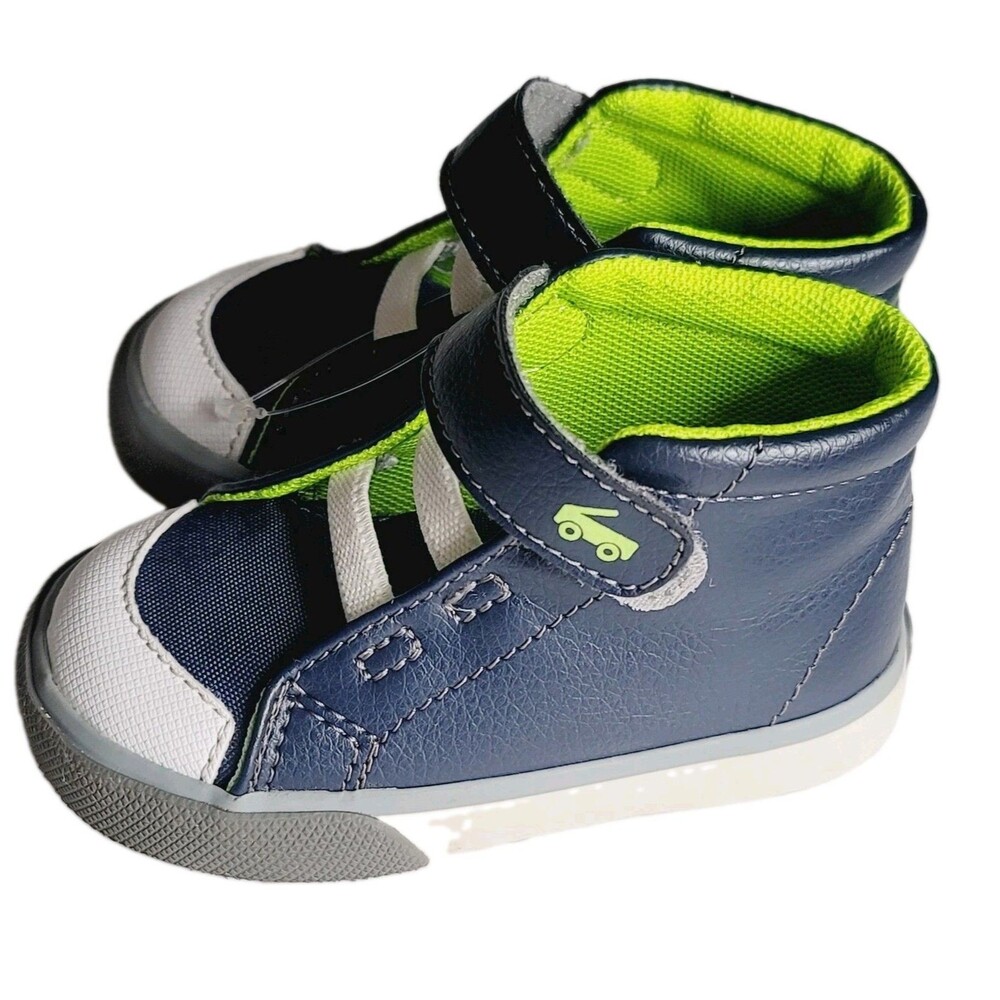 See Kai Run Basics Boy's Belmont II Boots Sneakers Navy/Lime Size 5